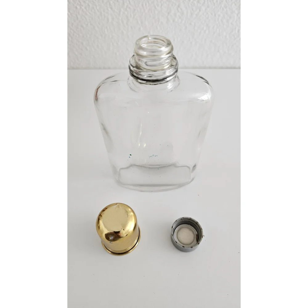 Vintage Flask With Leather Case Retro Classy Whiskey Brandy Topgrain Cowhide